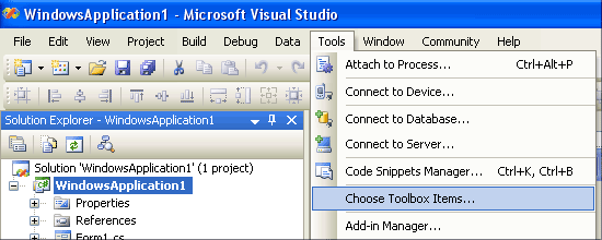 Tools menu Tools menu